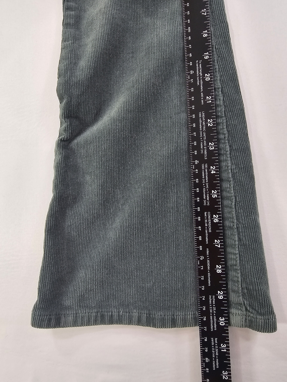 Lucky Brand Stevie High Rise Flare Corduroy Pants Women's 6/28A Reg Green Boho - Picture 5 of 10